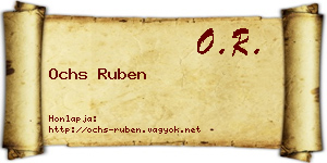 Ochs Ruben névjegykártya